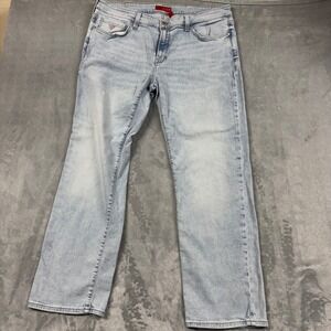 Guess Lincoln Slim Straight Men's 36x30 Light Wash Blue Denim Jeans